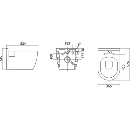 Унитаз BelBagno Loto BB070CHR/SC подвесной