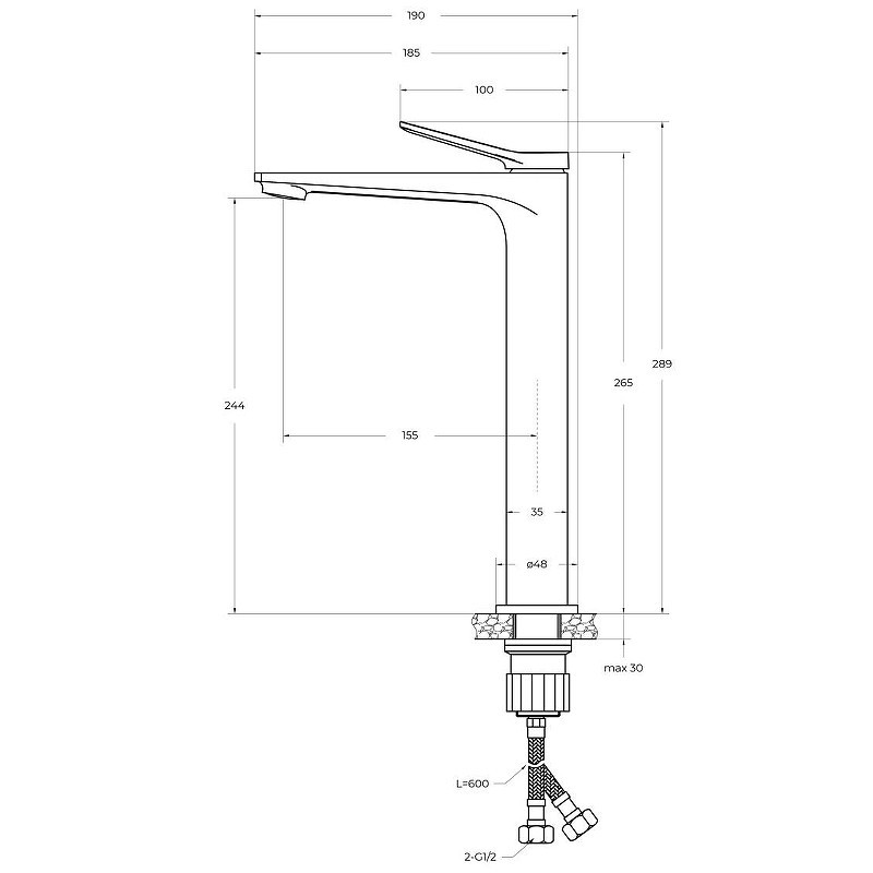 Смеситель для раковины BelBagno Unique UNIQUE-LMC-CRM-W0