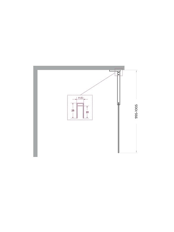 Душевая перегородка BelBagno Uno 100 UNO-L-1-TB-100-GR-GM