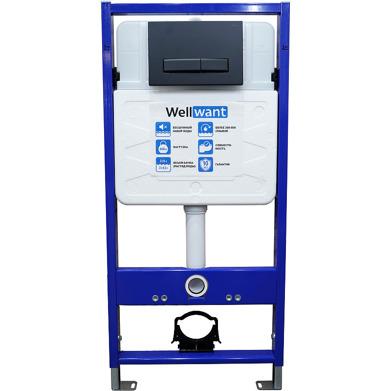Комплект унитаза BelBagno Amanda BB051CHR+BB051SC с инсталляцией WellWant Standart 50 WWISI111BB