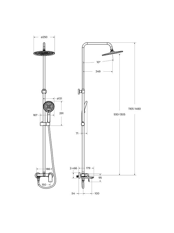 Душевая система BelBagno Marino MARINO-VSCM-GM