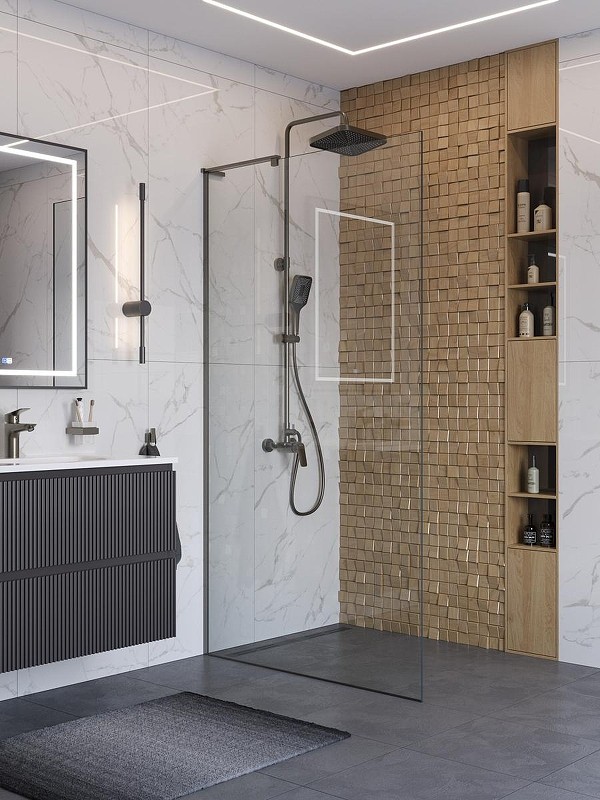 Душевая перегородка BelBagno Uno 110 UNO-L-1-TB-110-C-GM