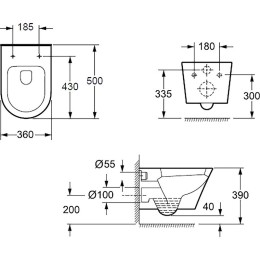 Унитаз BelBagno Tre BB8001CHR/SC подвесной
