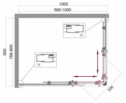 Душевой уголок BelBagno UNO-195-AH-2-100/80-C-Cr 100x80