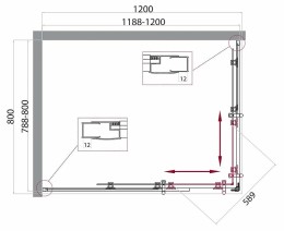 Душевой уголок BelBagno UNO-195-AH-2-120/80-C-Cr 120x80