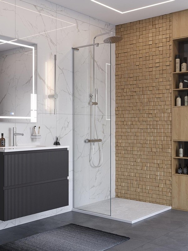 Душевая перегородка BelBagno Uno 70 UNO-L-1-TB-70-C-Cr