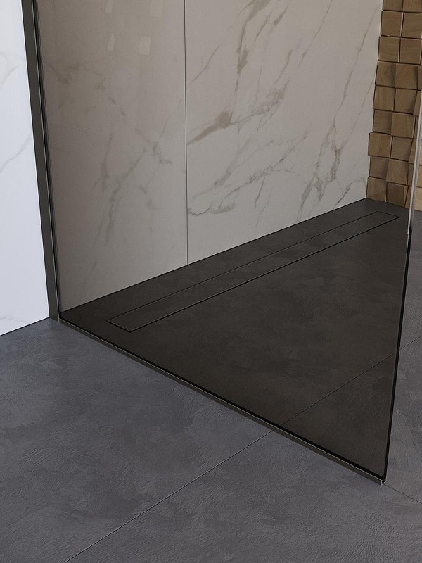 Душевая перегородка BelBagno Uno 90 UNO-L-1-TB-90-BR-GM