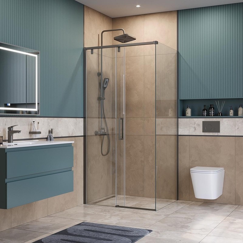 Душевой уголок BelBagno Soft Close-1 100x90 SOFT_CLOSE-1-AH-1-100/90-C-GM