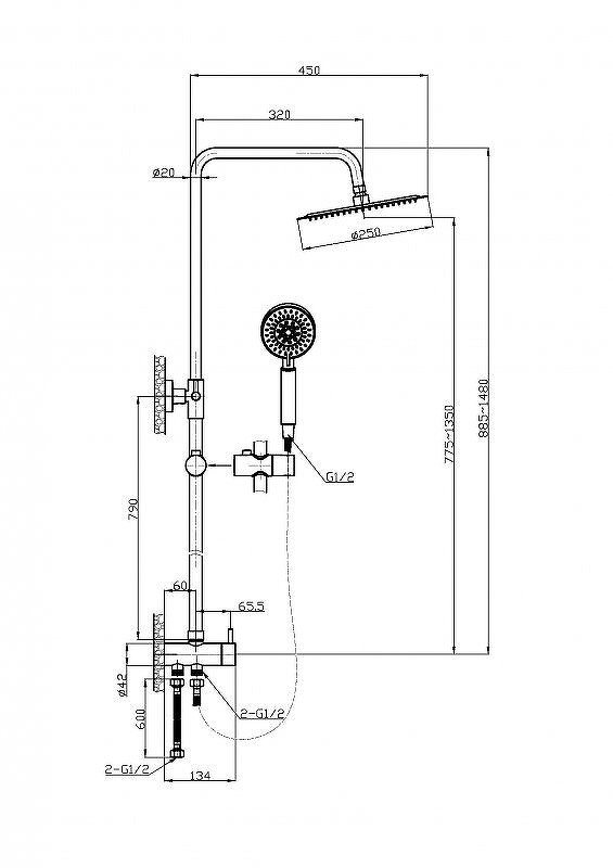 Душевая система BelBagno Ancona ANCONA-DOC2FD-CRM