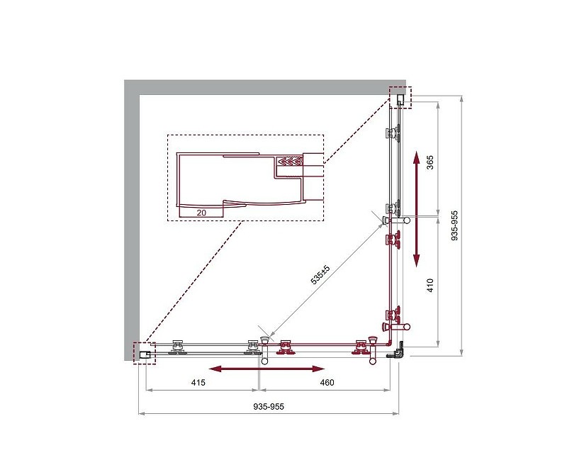 Душевой уголок BelBagno Uno 95х95 UNO-195-A-2-95-C-Cr