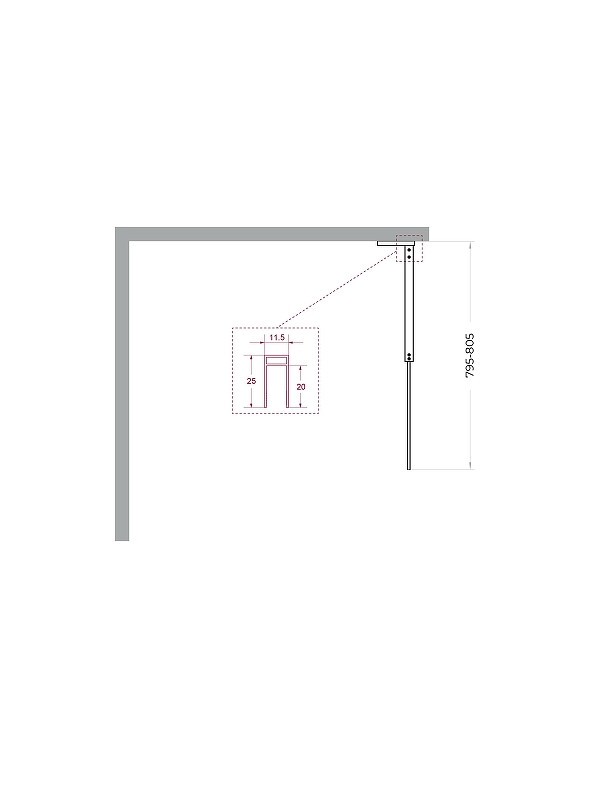 Душевая перегородка BelBagno Uno 80 UNO-L-1-TB-80-C-GM