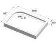 Акриловый поддон для душа BelBagno Tray L 100x80x15 TRAY-BB-AH-100/80-15-W-L