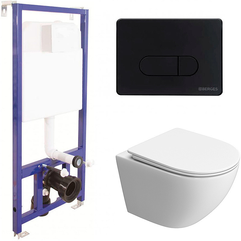Комплект унитаза BelBagno Uno-Tor BB5177CH-TOR/SC с инсталляцией Berges Novum D5 040235