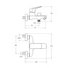 Смеситель для ванны BelBagno Due DUE-VASM-GM