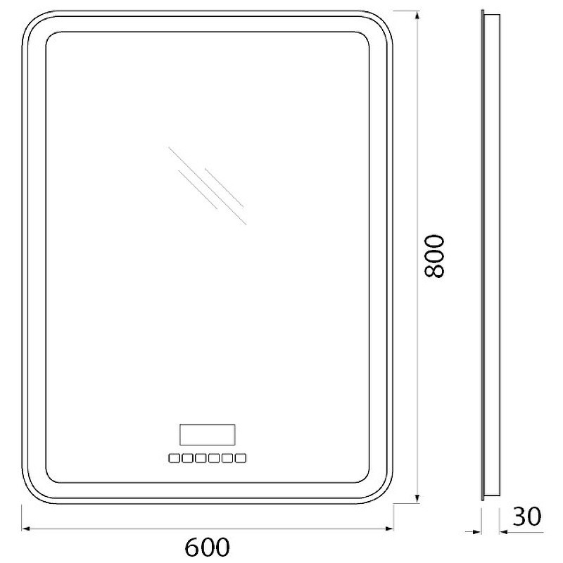 Зеркало BelBagno SPC-MAR-600-800-LED-TCH-RAD с подсветкой