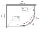 Душевой уголок BelBagno UNO-195-RH-2-120/80-C-Cr 120х80