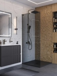 Душевая перегородка BelBagno Uno 80 UNO-L-1-TB-80-GR-GM