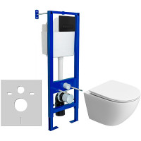 Комплект унитаза BelBagno Uno-Tor BB5177CH-TOR/SC с инсталляцией Berges Atom 410 040340