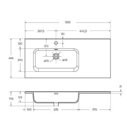 Раковина BelBagno 100 L BB1000ETL-L