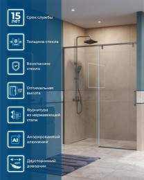 Душевая дверь BelBagno Soft Close-1 150 SOFT_CLOSE-1-BF-1-150-C-GM