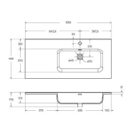 Раковина BelBagno 100 R BB1000ETL-R