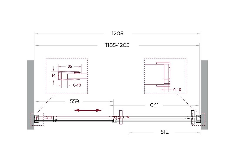 Душевая дверь BelBagno Soft Close-1 120 SOFT_CLOSE-1-BF-1-120-C-GM