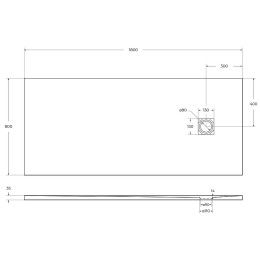 Душевой поддон из искусственного камня BelBagno Uno 180x80 TRAY-MR-UNO-AH-180/80-35-W