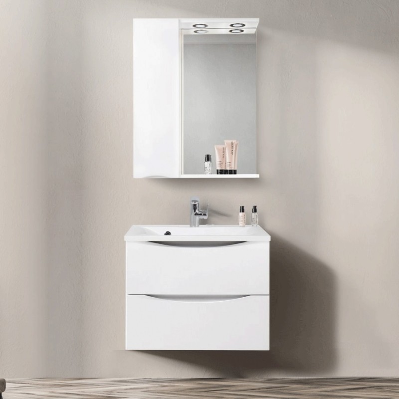 Зеркало со шкафом BelBagno MARINO-SPC-700/750-1A-BL-P-L 70 с подсветкой