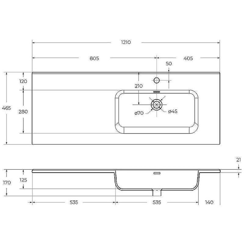 Раковина BelBagno 50 BB500ETL