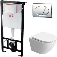 Комплект унитаза BelBagno Uno-Tor BB5177CH-TOR/SC с инсталляцией Alcaplast Sadromodul AM101/1120-3:1 RU M71-0001