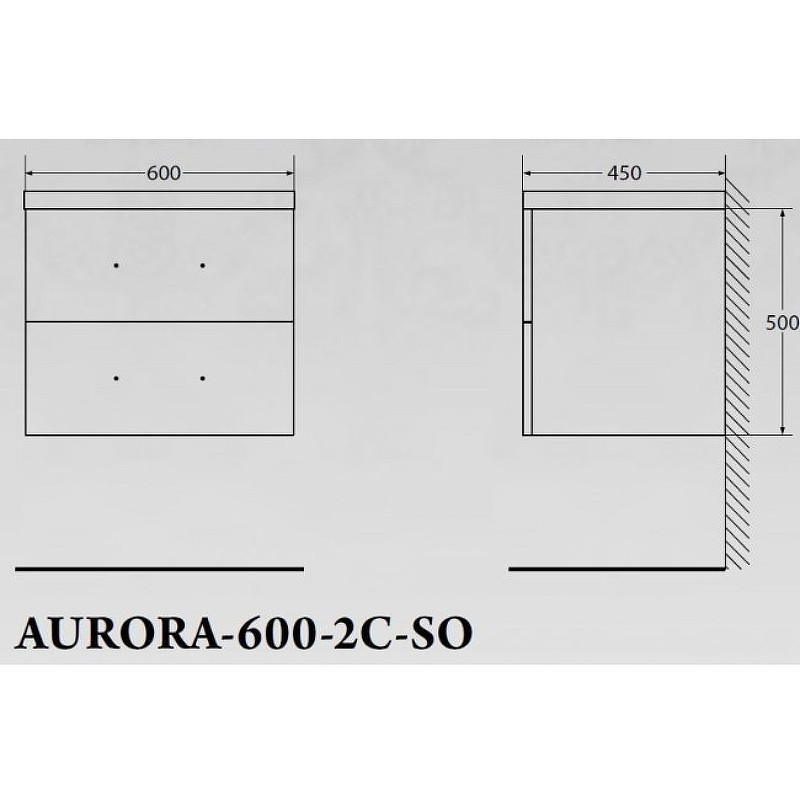 Тумба под раковину BelBagno Aurora 60 AURORA-600-2C-SO-RT подвесная