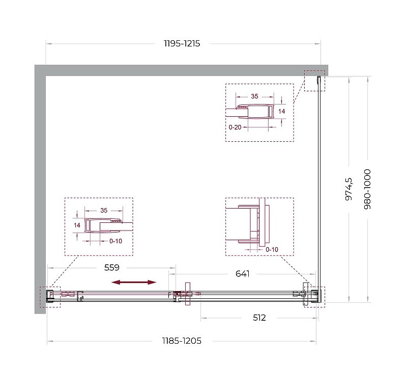 Душевой уголок BelBagno Soft Close-1 120x100 SOFT_CLOSE-1-AH-1-120/100-C-Cr
