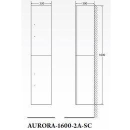 Шкаф пенал BelBagno Aurora 33 AURORA-1600-2A-SC-BL-P-R подвесной
