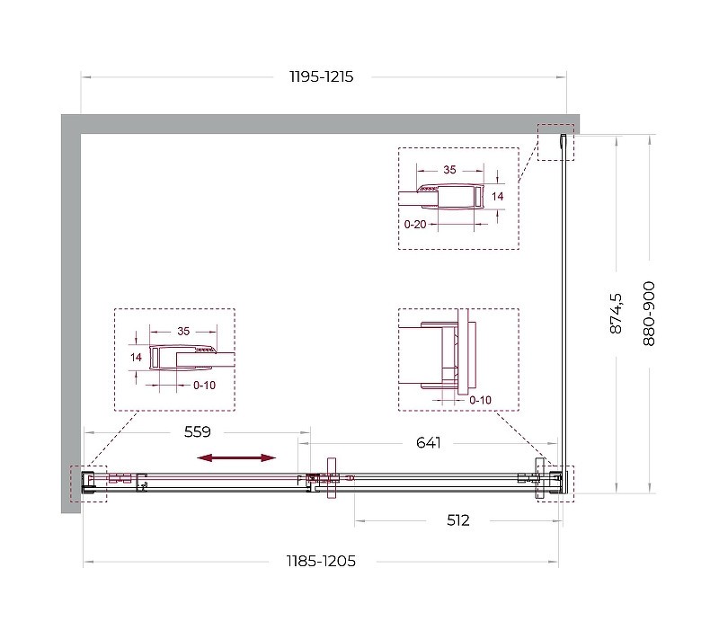 Душевой уголок BelBagno Soft Close-1 120x90 SOFT_CLOSE-1-AH-1-120/90-C-Cr
