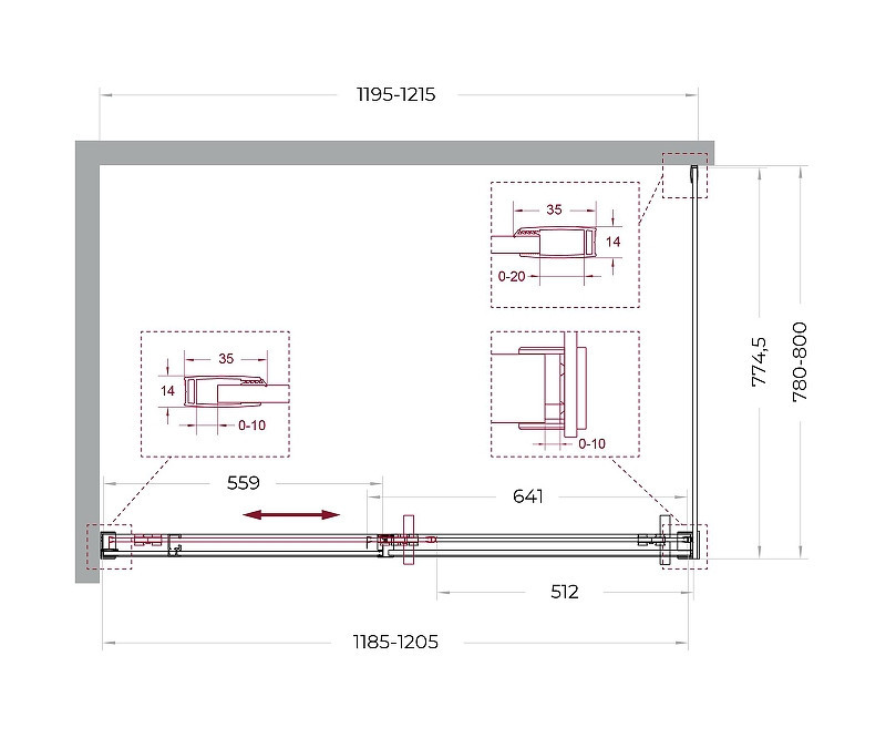 Душевой уголок BelBagno Soft Close-1 120x80 SOFT_CLOSE-1-AH-1-120/80-C-Cr