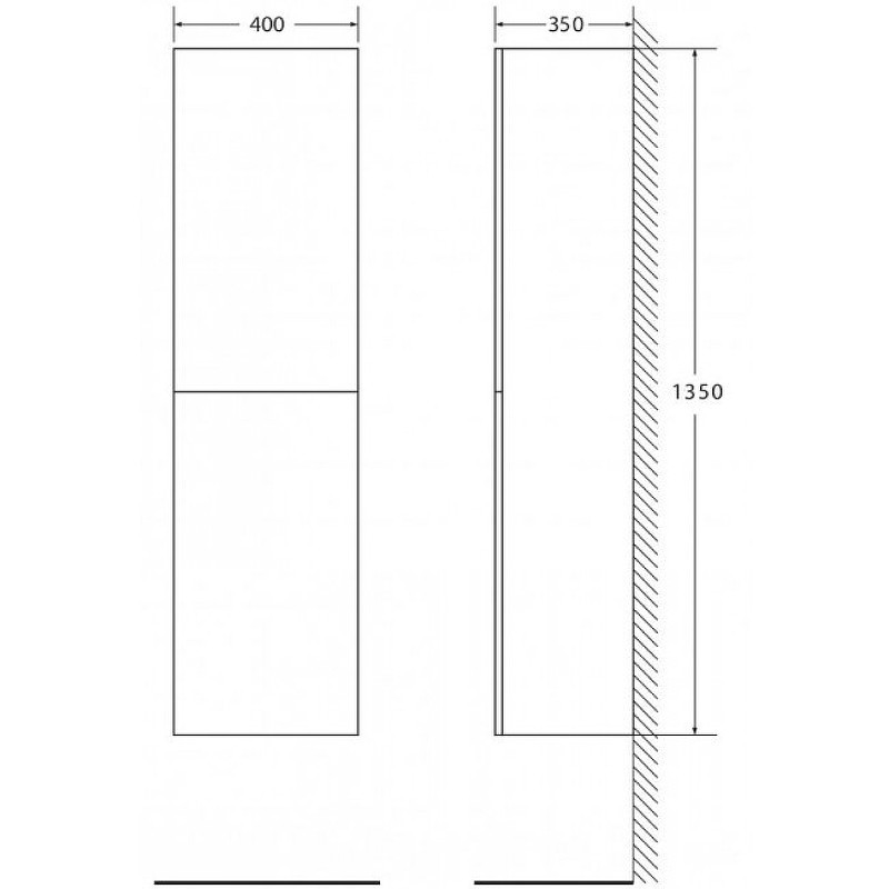 Шкаф пенал BelBagno Luce 40 LUCE-1350-2A-SC-PL подвесной