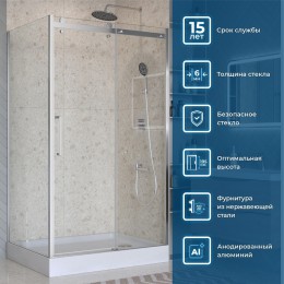 Душевой уголок BelBagno Marino 2 130x100 MARINO-2-AH-1-130/100-C-Cr
