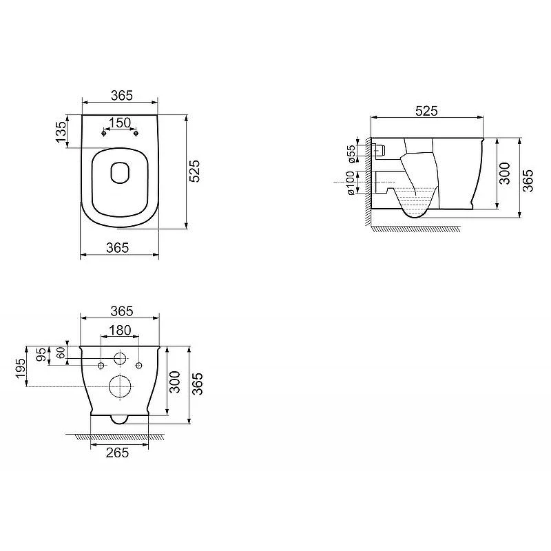Унитаз BelBagno Prado BB10150CH/BB10150SC подвесной