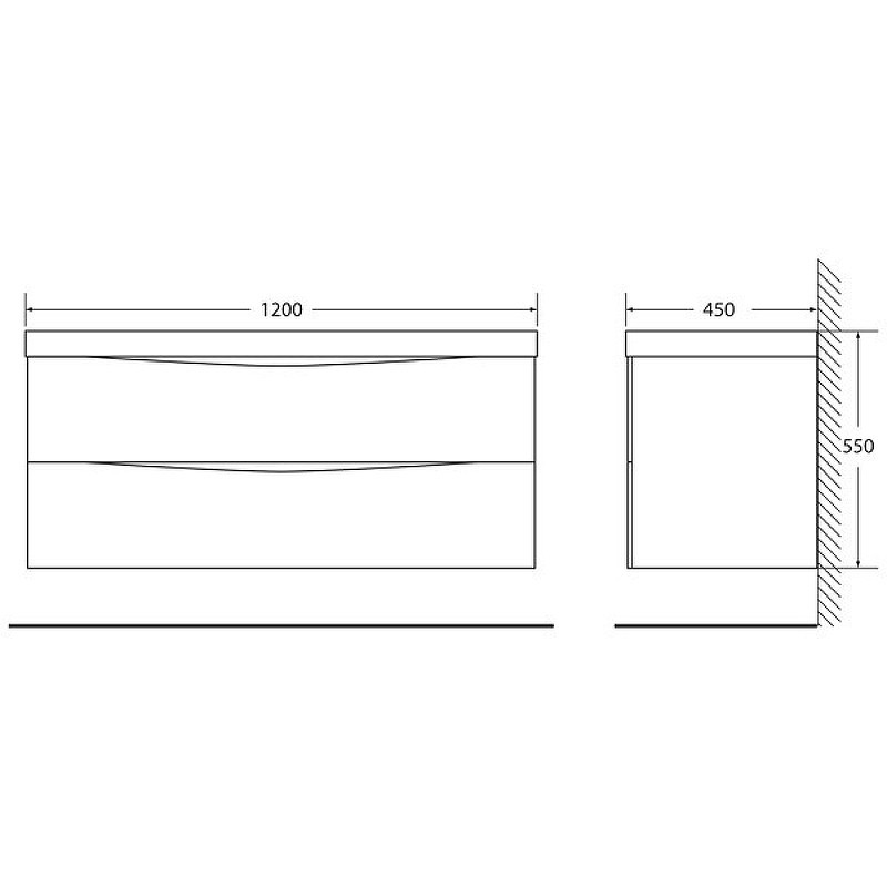 Тумба под раковину BelBagno Marino 120 MARINO-1200-2C-SO-CO-P подвесная