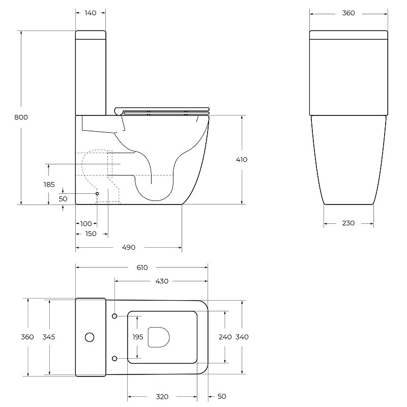 Унитаз-компакт BelBagno Luce-Tor BB2197CP-TOR/SC/BB2197T