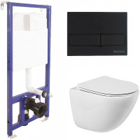 Комплект унитаза BelBagno Amanda BB051CHR+BB051SC с инсталляцией Berges Novum L5 040215