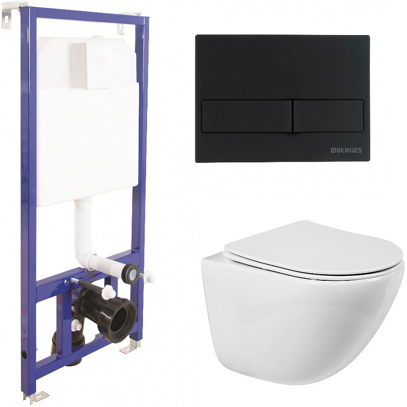 Комплект унитаза BelBagno Amanda BB051CHR+BB051SC с инсталляцией Berges Novum L5 040215