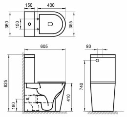 Унитаз-компакт BelBagno Flay-R BB2149CPR