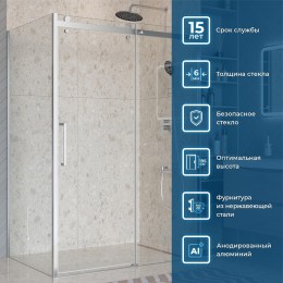Душевой уголок BelBagno Marino 2 140x100 MARINO-2-AH-1-140/100-C-Cr