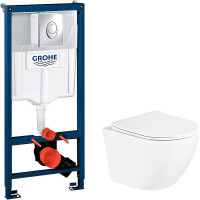 Комплект унитаза BelBagno Uno BB3105CHR/SC с инсталляцией Grohe Rapid SL 38721001