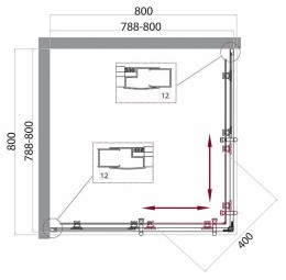 Душевой уголок BelBagno Uno 80х80 UNO-195-A-2-80-C-Cr