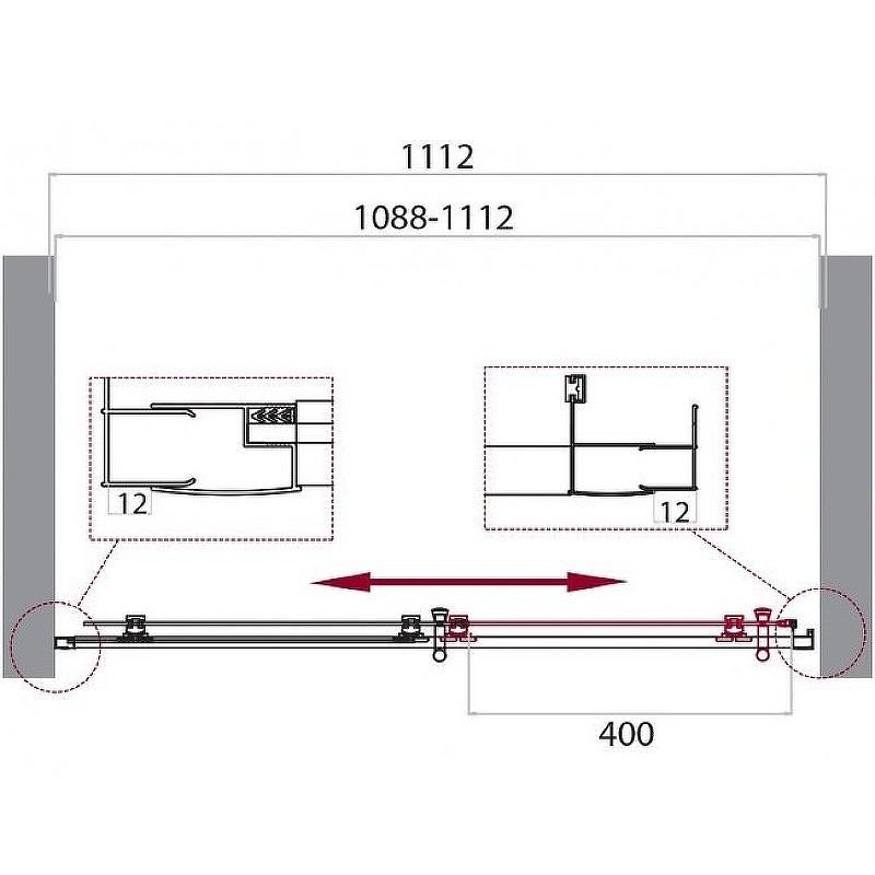 Душевая дверь BelBagno Uno 110 UNO-195-BF-1-110-C-Cr