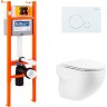 Комплект унитаза с инсталляцией BelBagno Onda BB066CHR/BB870SC/BB004-40 EXPERT/BB014-SR-BIANCO