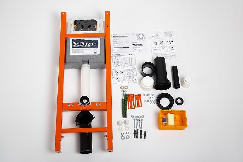 Комплект унитаза с инсталляцией BelBagno Onda BB066CHR/BB870SC/BB004-40 EXPERT/BB014-SR-BIANCO