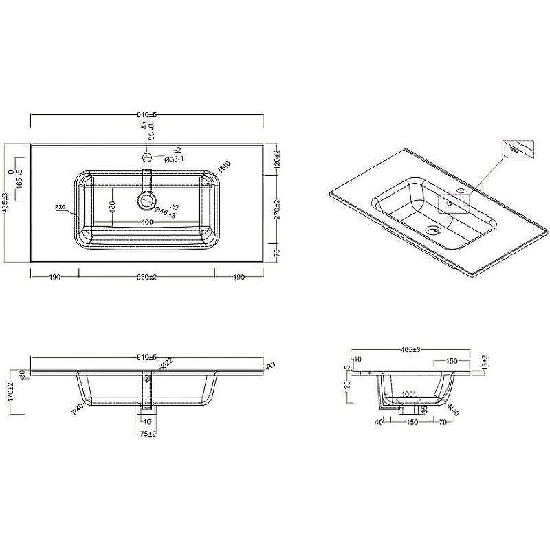 Раковина BelBagno BB900ETL
